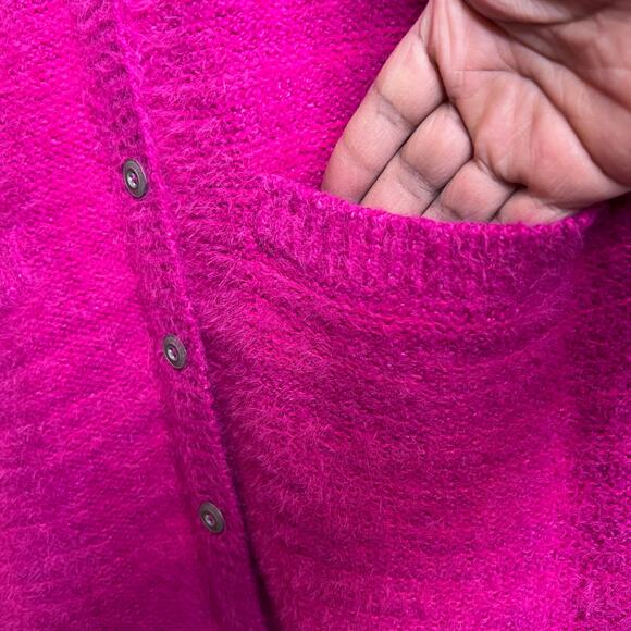 Pilcro for Anthropologie Classic Longline Cardigan in Bright Pink Women's Small - Picture 6 of 11